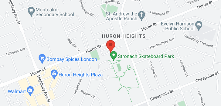 map of 1445 HURON ST